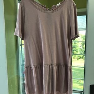 Hi-low Blush Peplum Shirt